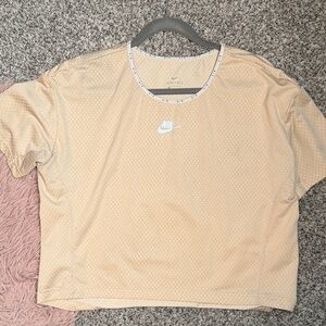Nike Women's Beige Dri-FIT Short Sleeve Tee